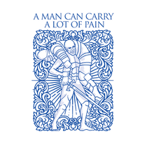 Sticker A Man Can Carry A Lot of Pain 2.5" w x 4" h