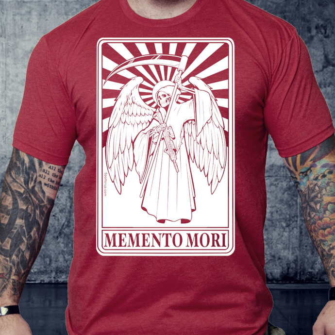 T-shirt Memento Mori Winged Death, Cardinal Red